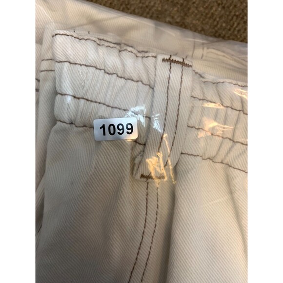 Pacsun Cargo Jeans Womens XS High Rise Wide Leg Bone White Utility Denim Pants - Picture 8 of 8